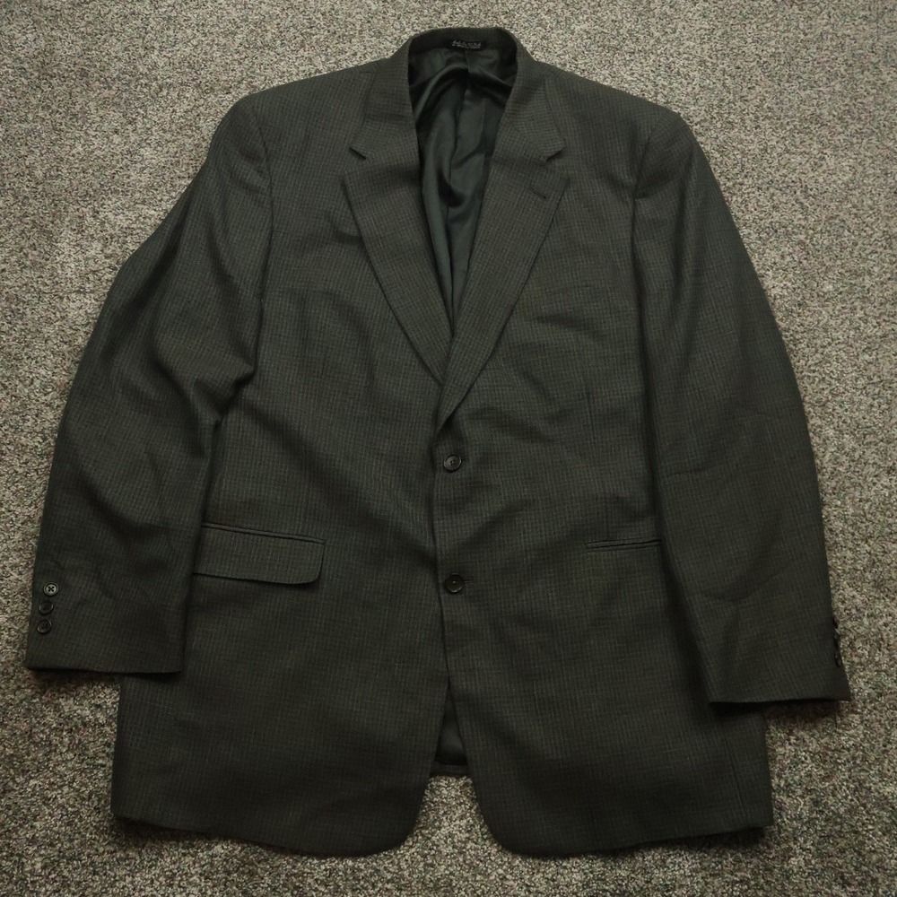 Austin Reed Blazer Men's 48L Gray Brown Plaid Wool Sport Coat Dillard's